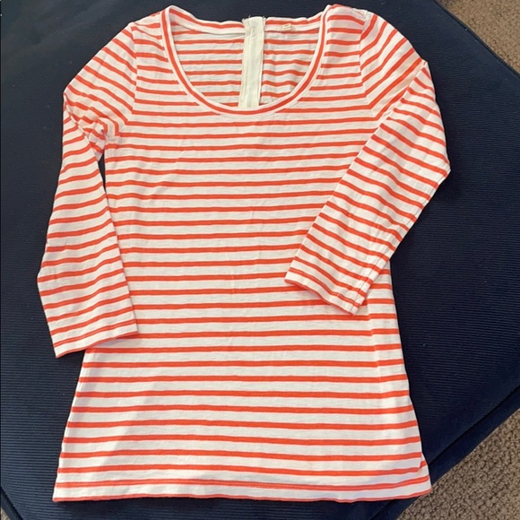 J. Crew Tops - J Crew Striped T-Shirt with back zipper Size S